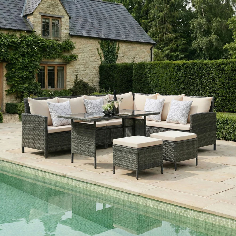 Thalia 8 Seater Rattan Sofa Set Beige Image 6