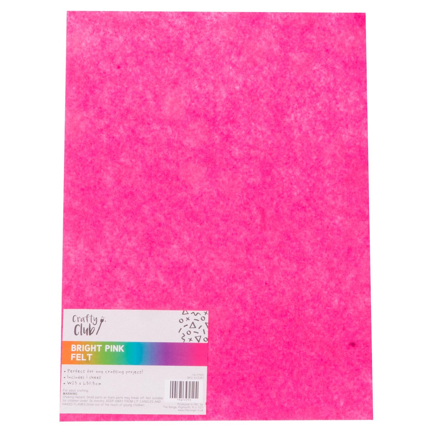 Crafty Club Felt Sheet - Bright Pink Image