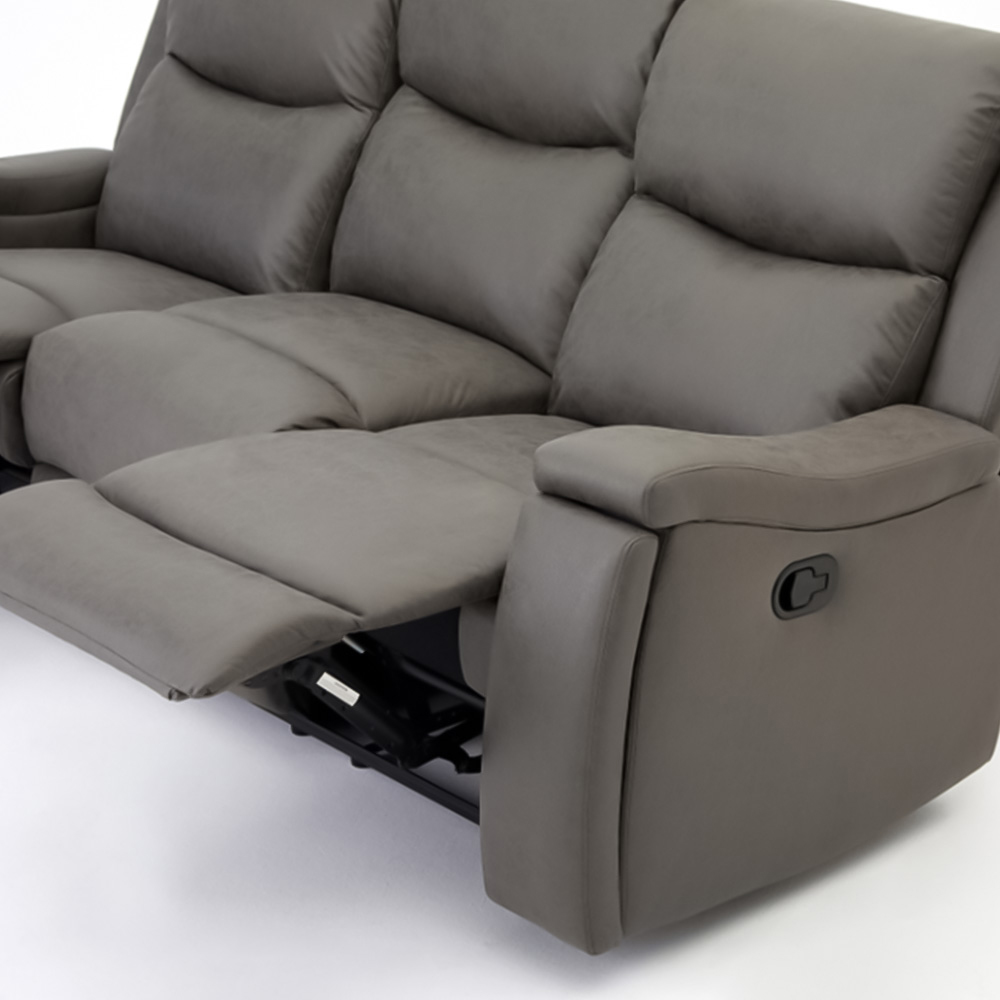Home Detail Collins 3 Seater Grey Air Leather Manual Recliner Sofa Image 8