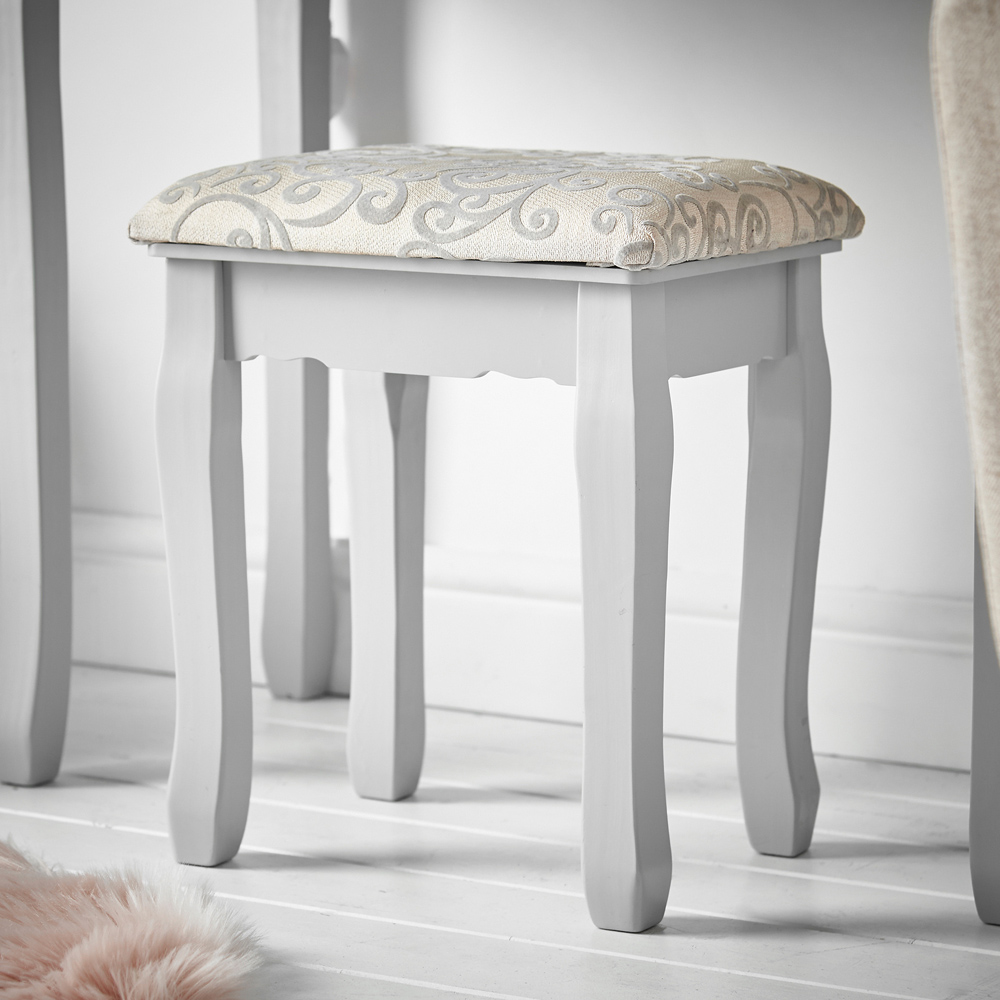 CARME Home Ruby 5 Drawer Hollywood LED Mirror Light Drawer Vanity Dresser Stool Set Image 3