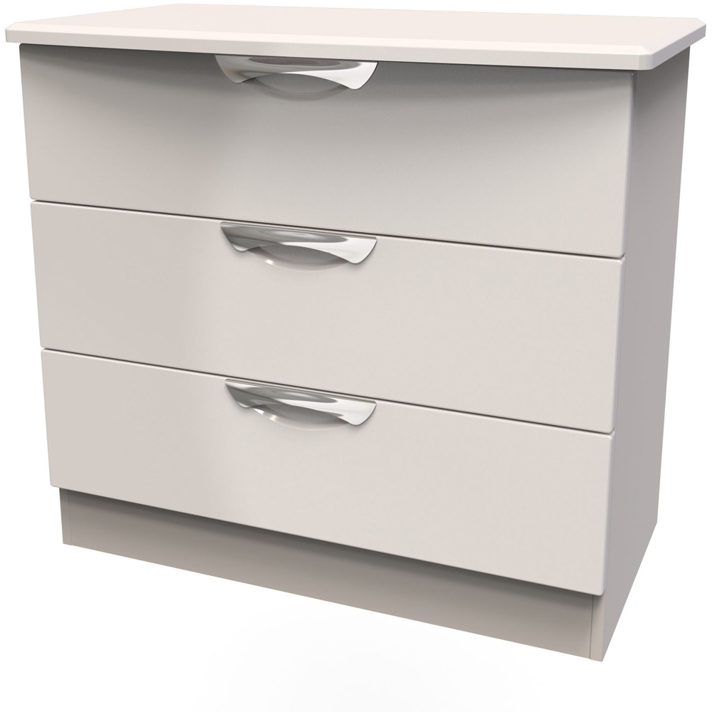 Crowndale Camden 3 Drawer Kashmir Gloss Chest of Drawers Ready Assembled Image 3