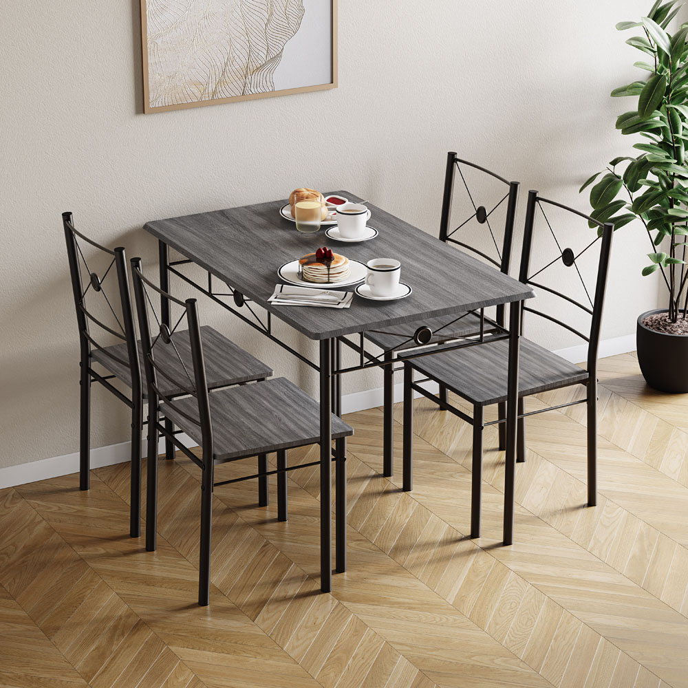 VIDA DESIGNS Roslyn 4 Seater Dining Set Grey Image 3
