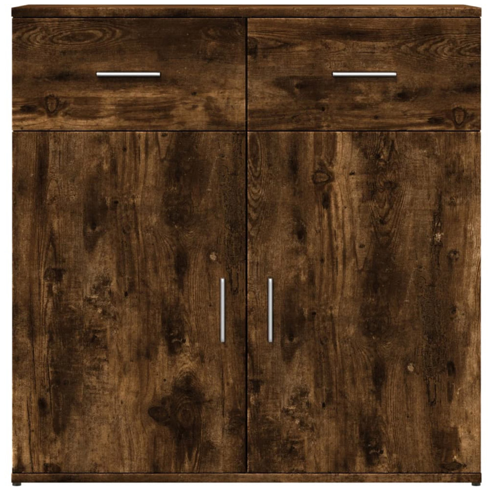 vidaXL 2 Door 2 Drawer Smoked Oak Sideboard Image 5