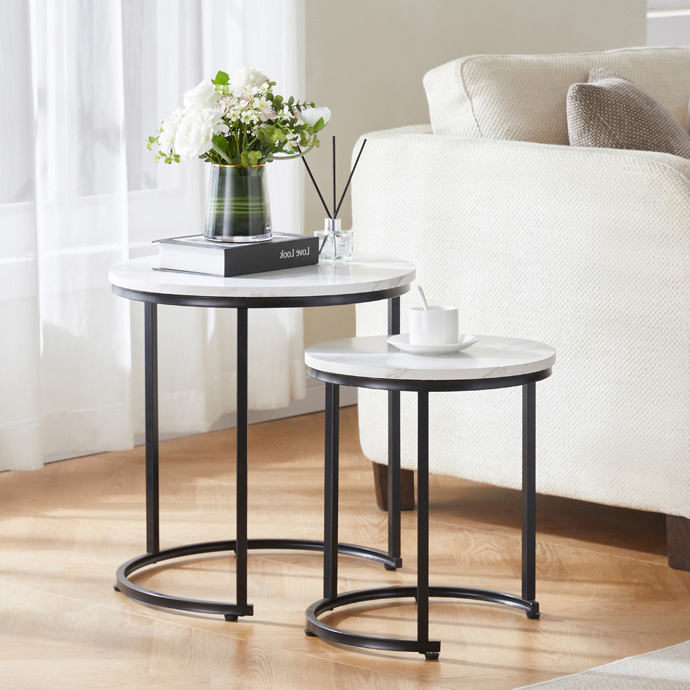 VIDA DESIGNS Brooklyn Marble Nest of Tables Set of 2 Image 3