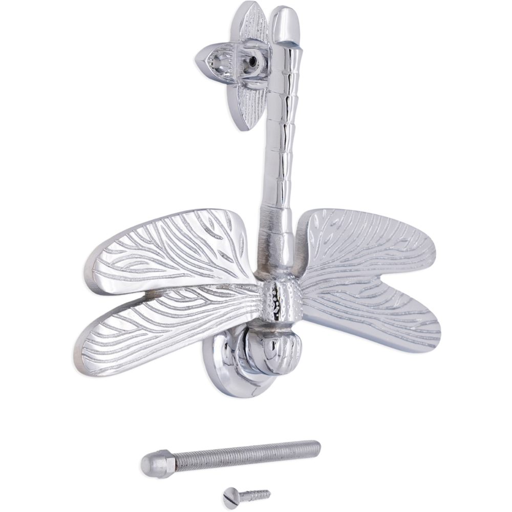Spira Brass Polished Chrome Dragonfly Door Knocker Image 4
