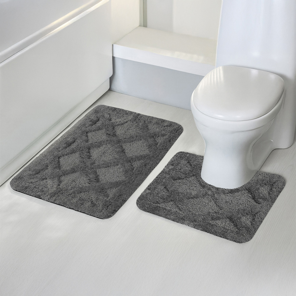 Velosso Knox Charcoal Bath Mat set Image 2