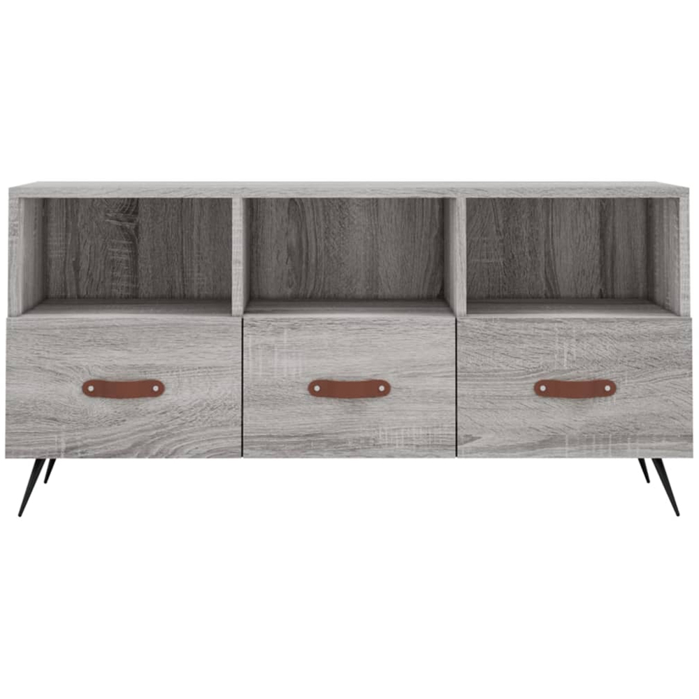 vidaXL 3 Drawer 3 Shelf Grey Sonoma TV Cabinet Image 5