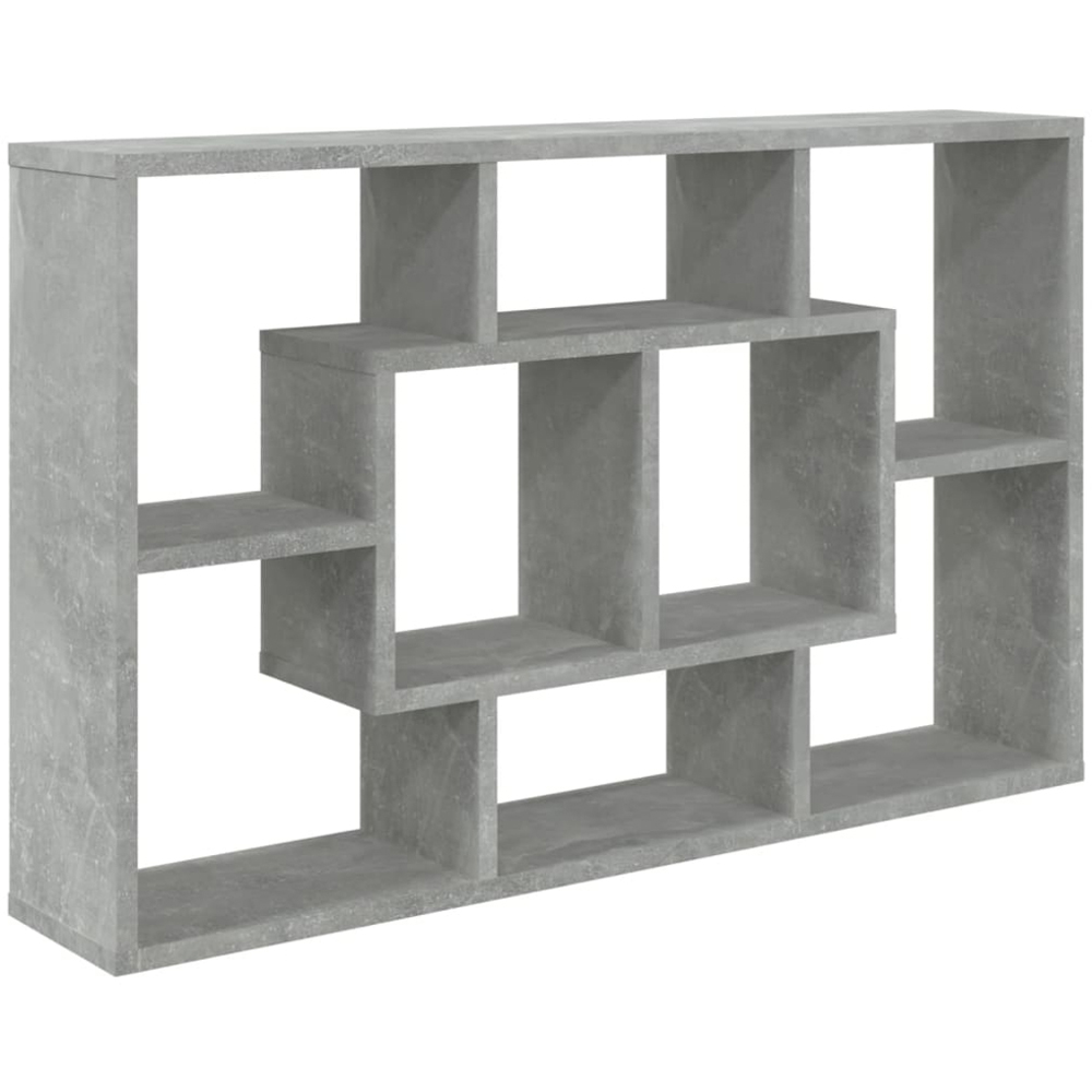 vidaXL 8 Compartment Concrete Grey Wall Shelf Image 2