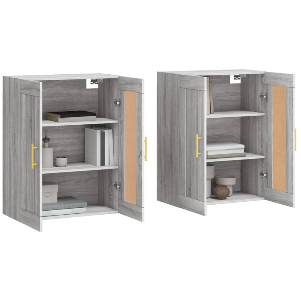vidaXL 2 Door Grey Sonoma Wall Mounted Cabinet Set of 2 Image 3