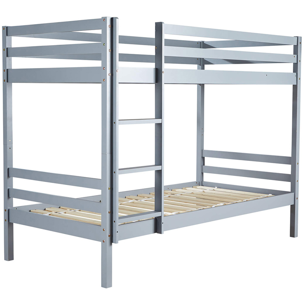 Home Source Hendon Single Grey Childrens Wooden Single Bunk Bed Image 2