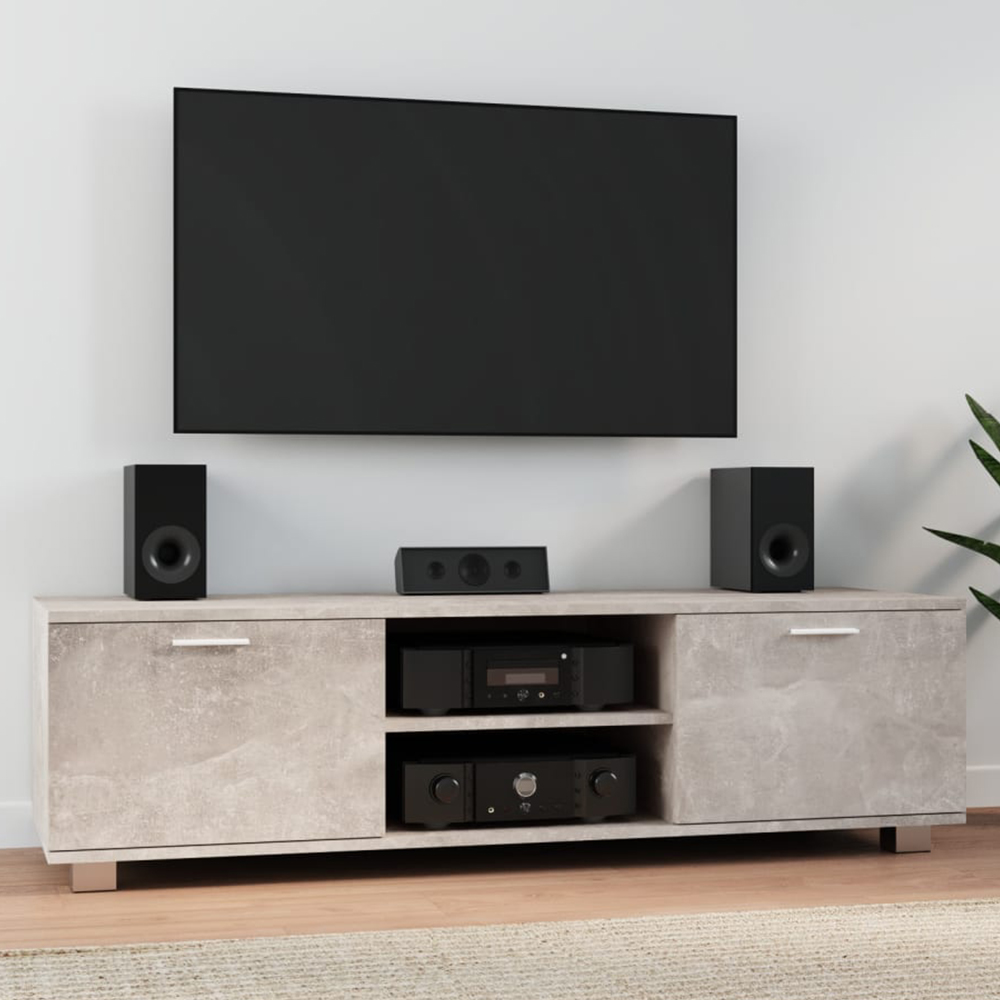 vidaXL 2 Door 2 Shelf Concrete Grey TV Cabinet Image 1