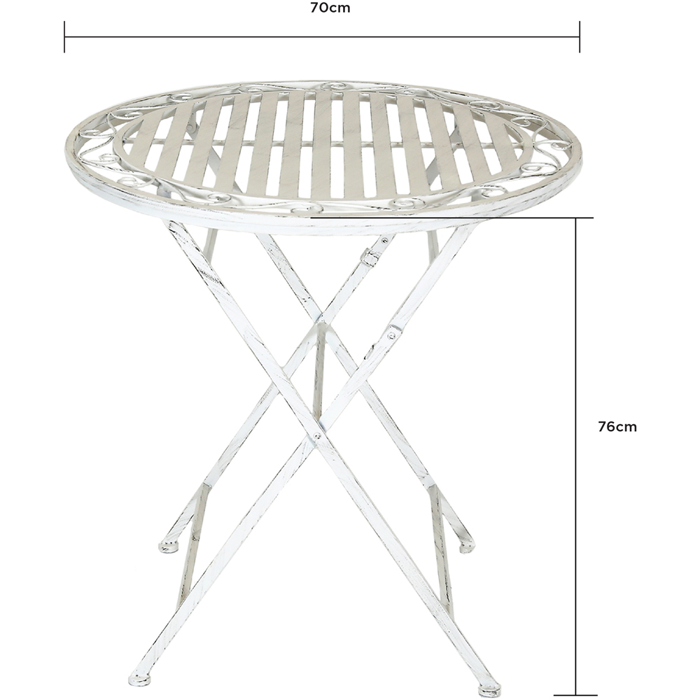 Charles Bentley Wrought Iron 2 Seater Bistro Set White Image 6