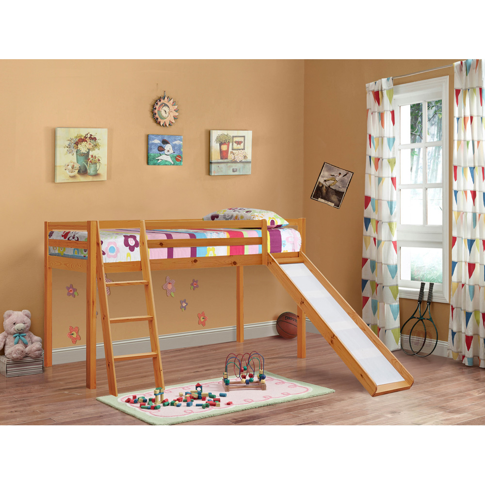Brooklyn Single Caramel Mid Sleeper Bed with Slide Image 3