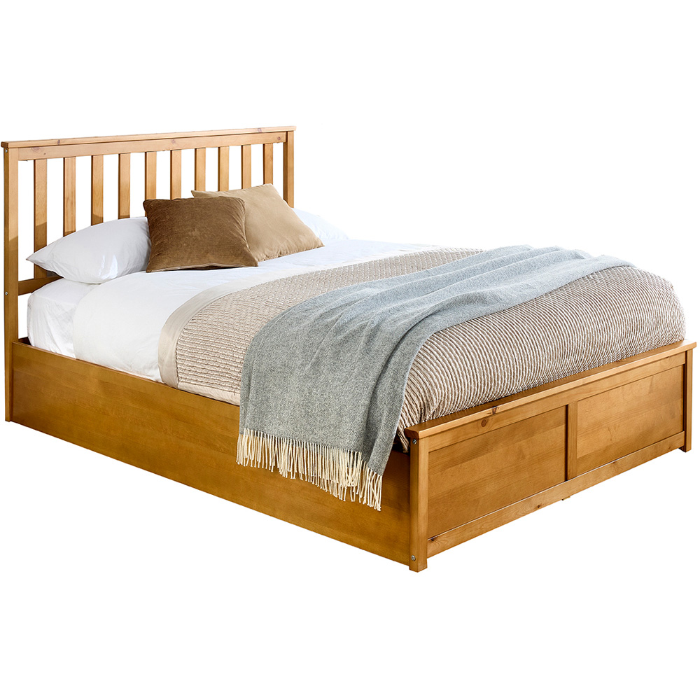 Aspire King Size Natural Wooden Ottoman Bed Image 3