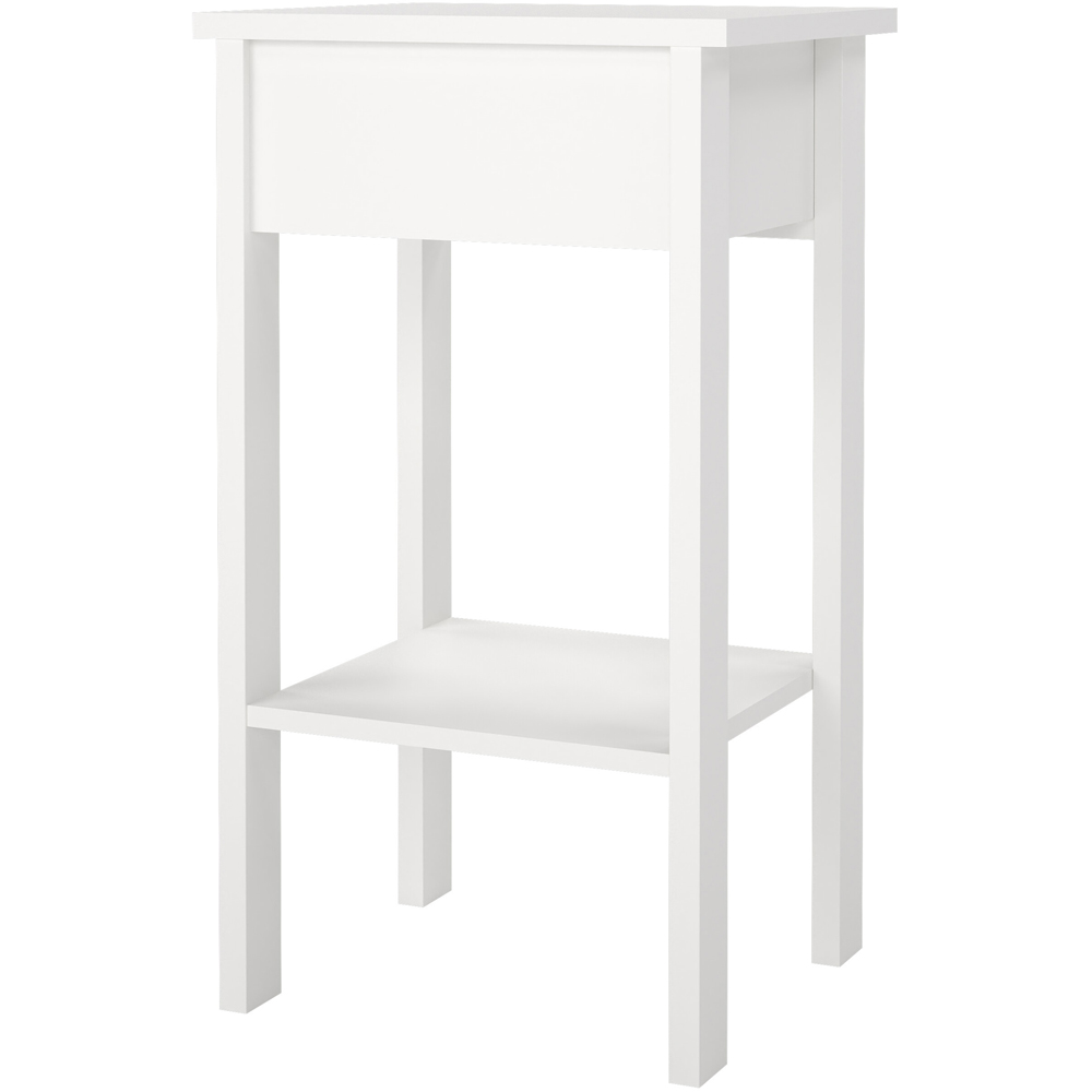 Florence Madrid Single Drawer White Bedside Table Image 5
