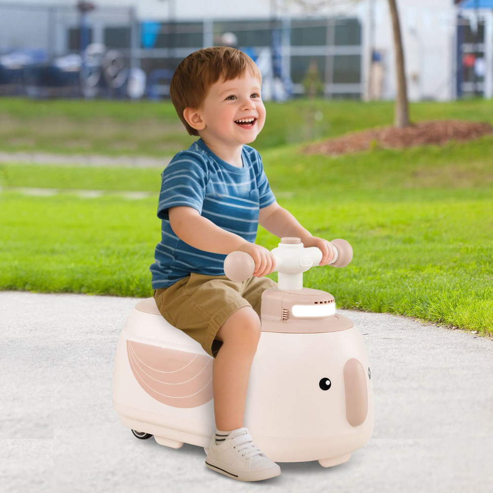Costway Toddler Beige Penguin Foot to Floor Sliding Ride On Push Car with Trailer Image 6