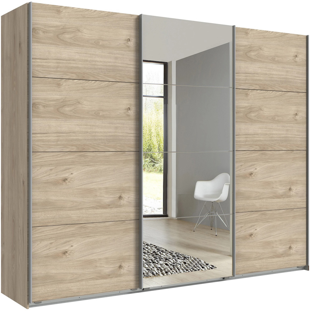 TJ'S Dublin 3 Sliding Door Oak Wardrobe Image 2