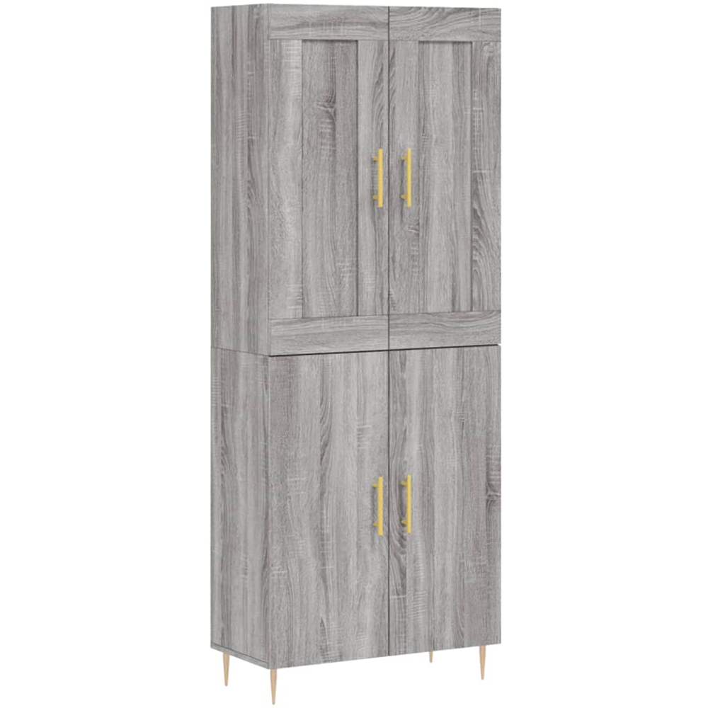 vidaXL 4 Door Grey Sonoma Highboard Image 2