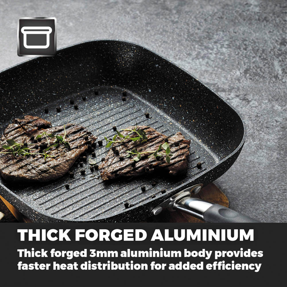 Tower Precision 28cm Black Forged Aluminium Non-Stick Grill Pan Image 5