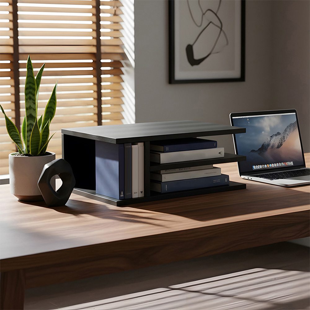 Living and Home 3 Shelf Black Desktop Printer Stand Image 7