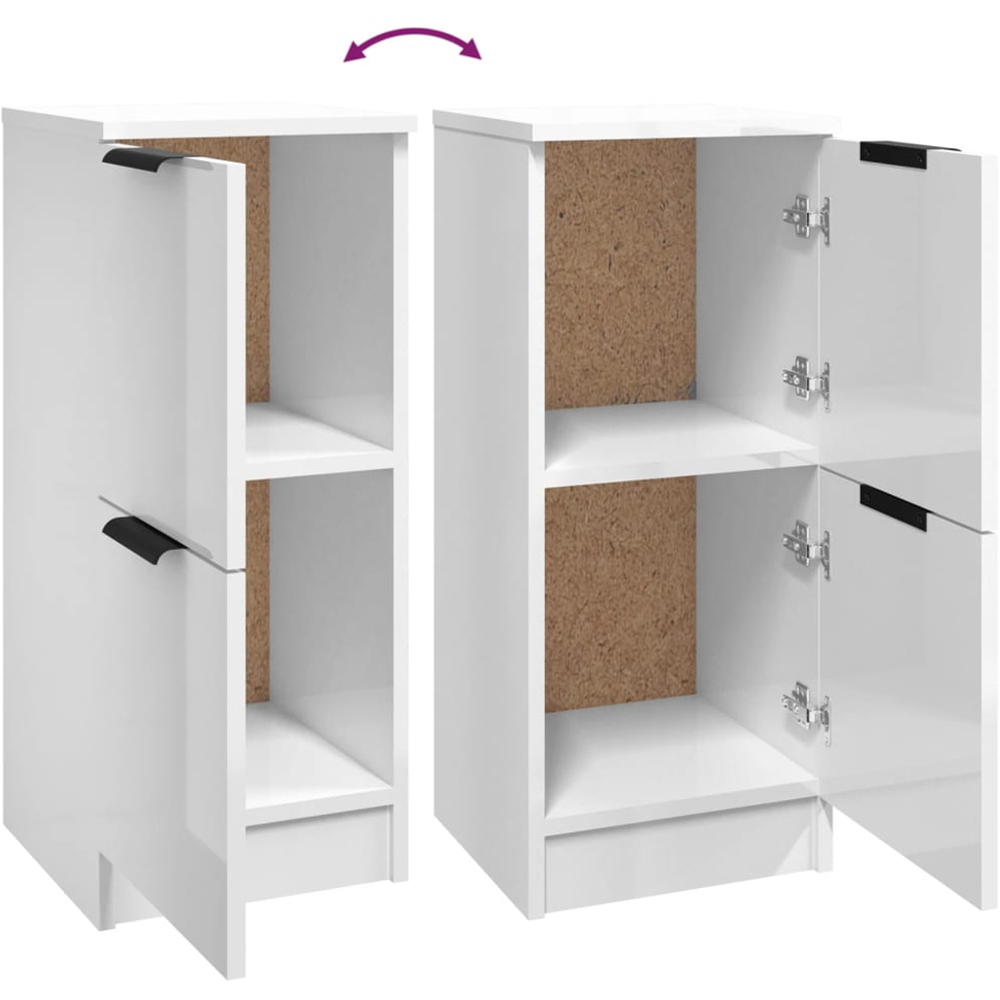 vidaXL 2 Door White Sideboard Set of 2 Image 7
