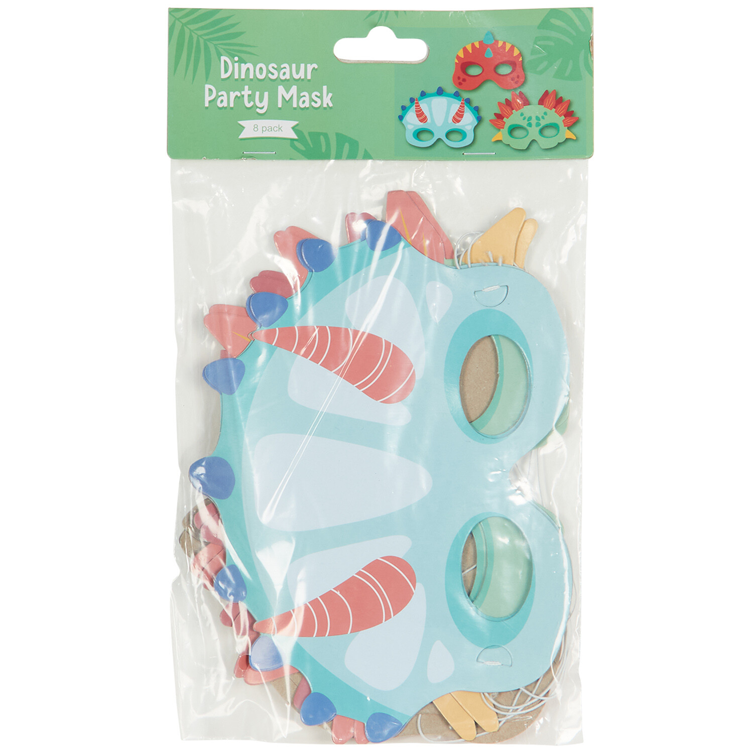 Pack of 8 Dinosaur Party Masks Image 1