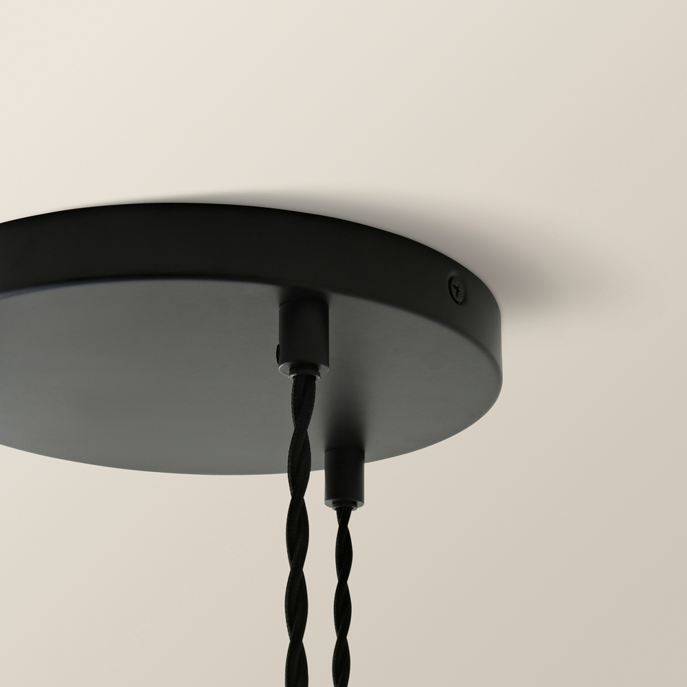 ValueLights Kira Glass Dome 3 Drop Cluster Matte Black LED Ceiling Pendant Light Image 4