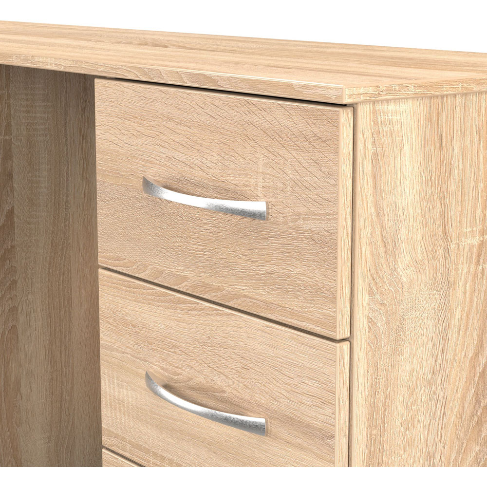 Crowndale Avon 6 Drawer Bardolino Oak Kneehole Desk Ready Assembled Image 5