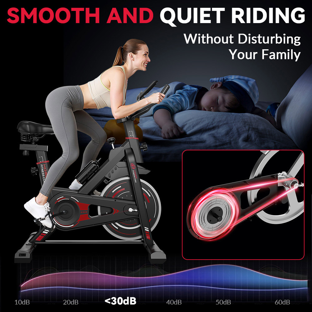 Rattrix D1 Black Stationary Exercise Bike with 10kg Flywheel Image 2