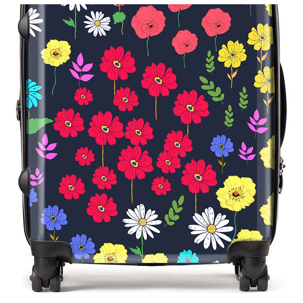 Warren Reed Designer Large Multicoloured Flower Pattern Suitcase Image 2