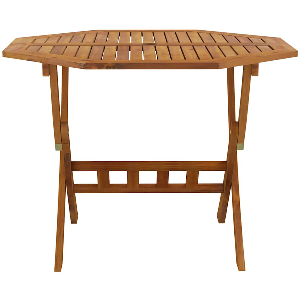 vidaXL Brown Solid Wood Acacia Foldable Octangle Garden Table 90cm Image 3