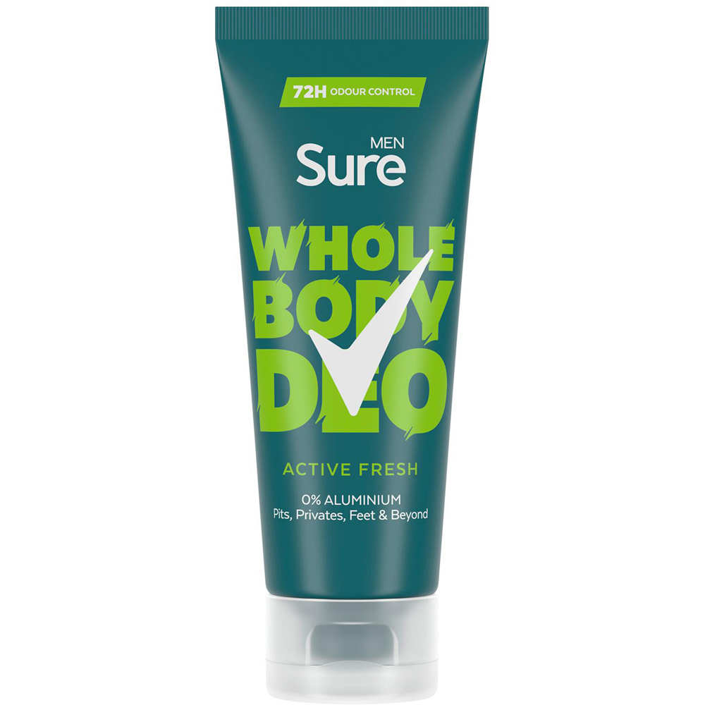 Sure Men 72H Odour Control Whole Body Active Fresh Deodorant Cream 75ml 24 Pack Image 2