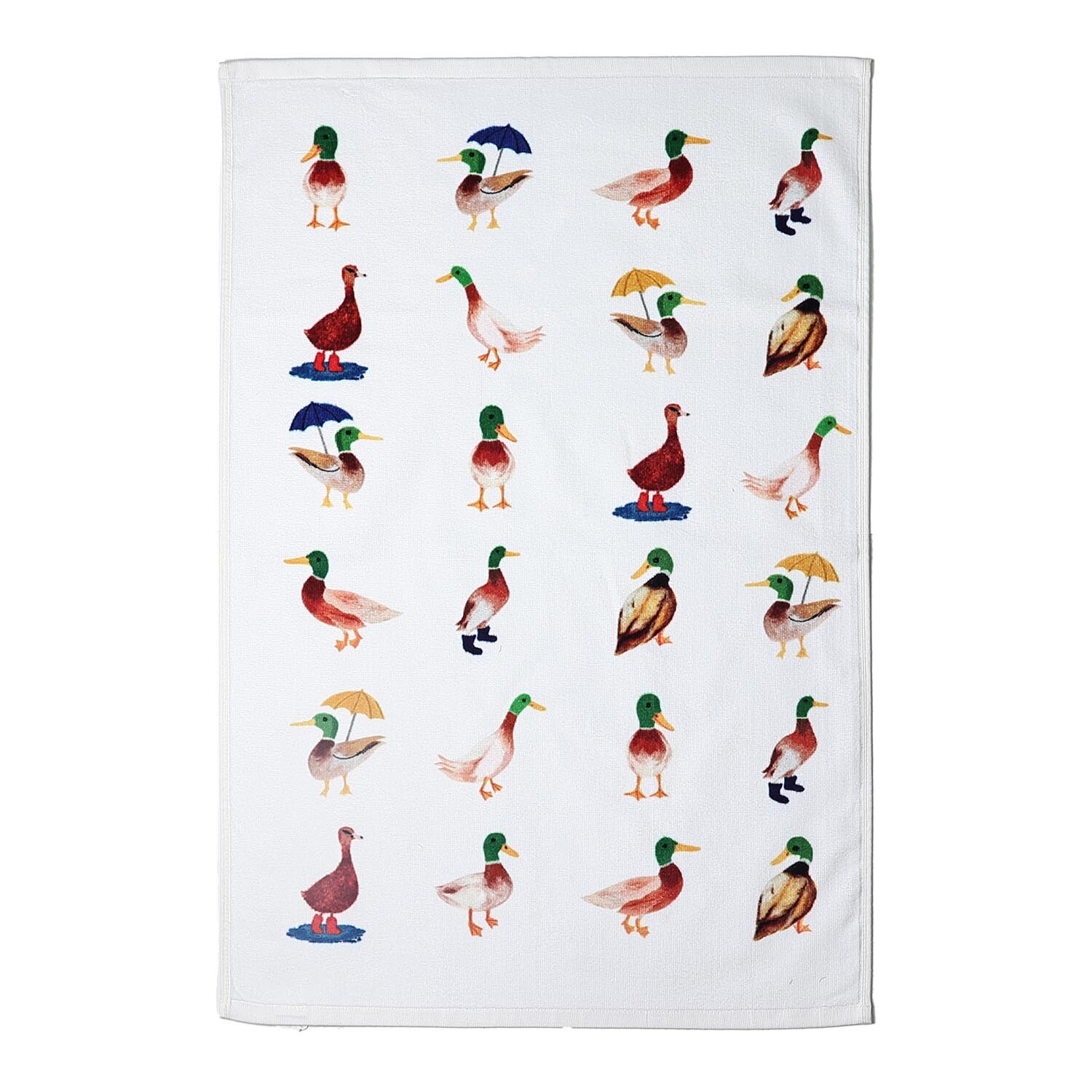 Velour Paddling Duck Hand Towel - White Image 2