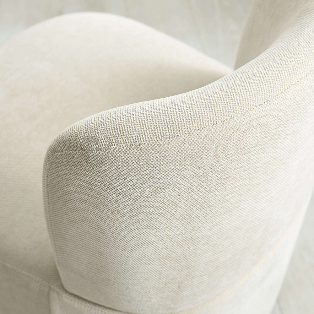 Julian Bowen Lunetta Beige Chenille Armless Accent Chair Image 6