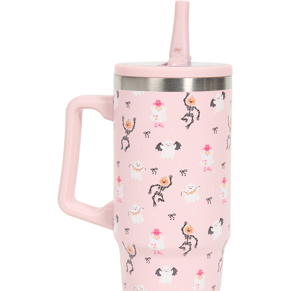 Halloween Tumbler with Handle and Straw Image 6