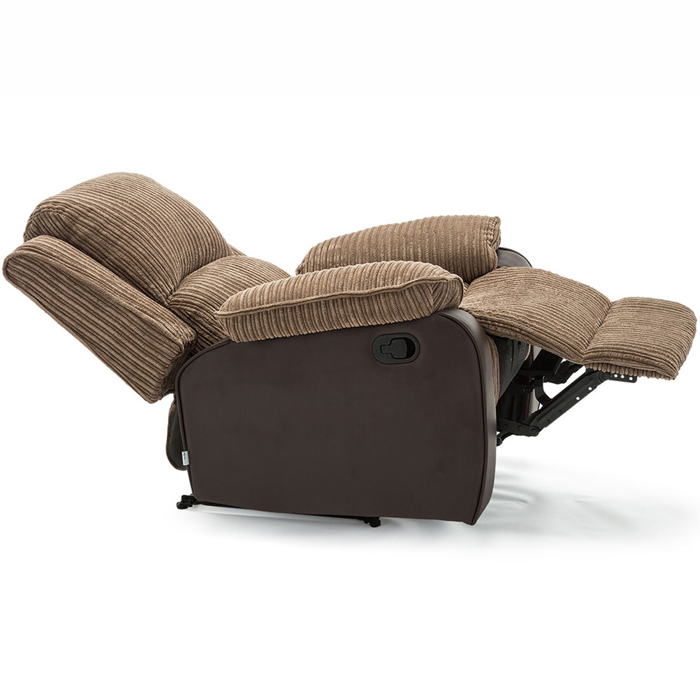 Furniture Online Postana Brown Jumbo Cord Manual Recliner Chair Image 4
