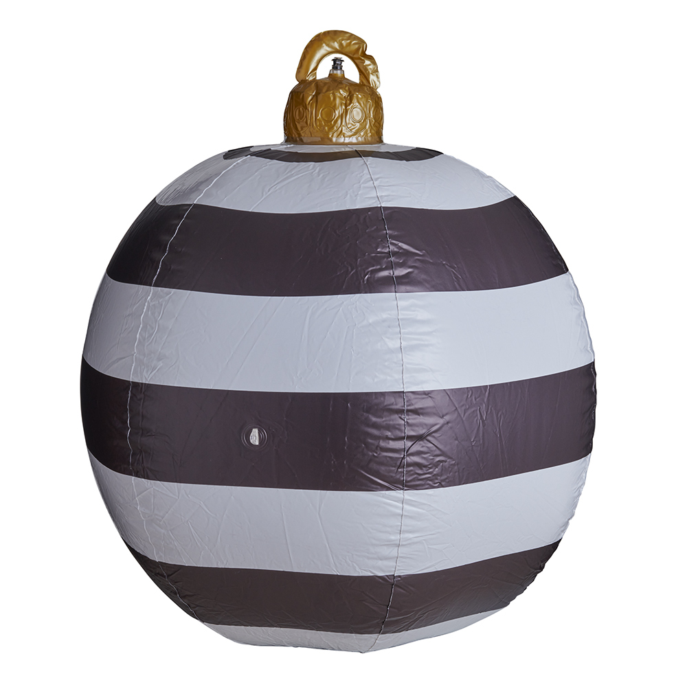 Inflatable 80cm Black and White Bauble Image 1