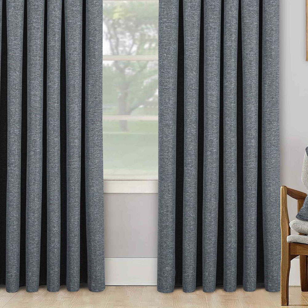 Divante Dusk Blackout Thermal Curtains - Charcoal / 229cm Image 6