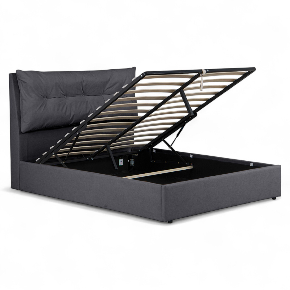 OAT Home Prestbury Double Charcoal Grey Ottoman Bed Image 4