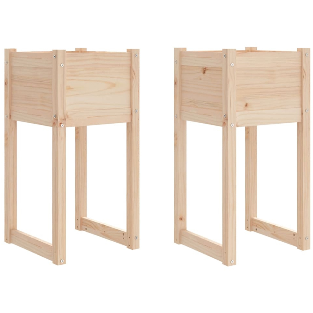 vidaXL Brown Pine Wood Garden Planter 81 x 40 x 40cm 2 Pack Image 1