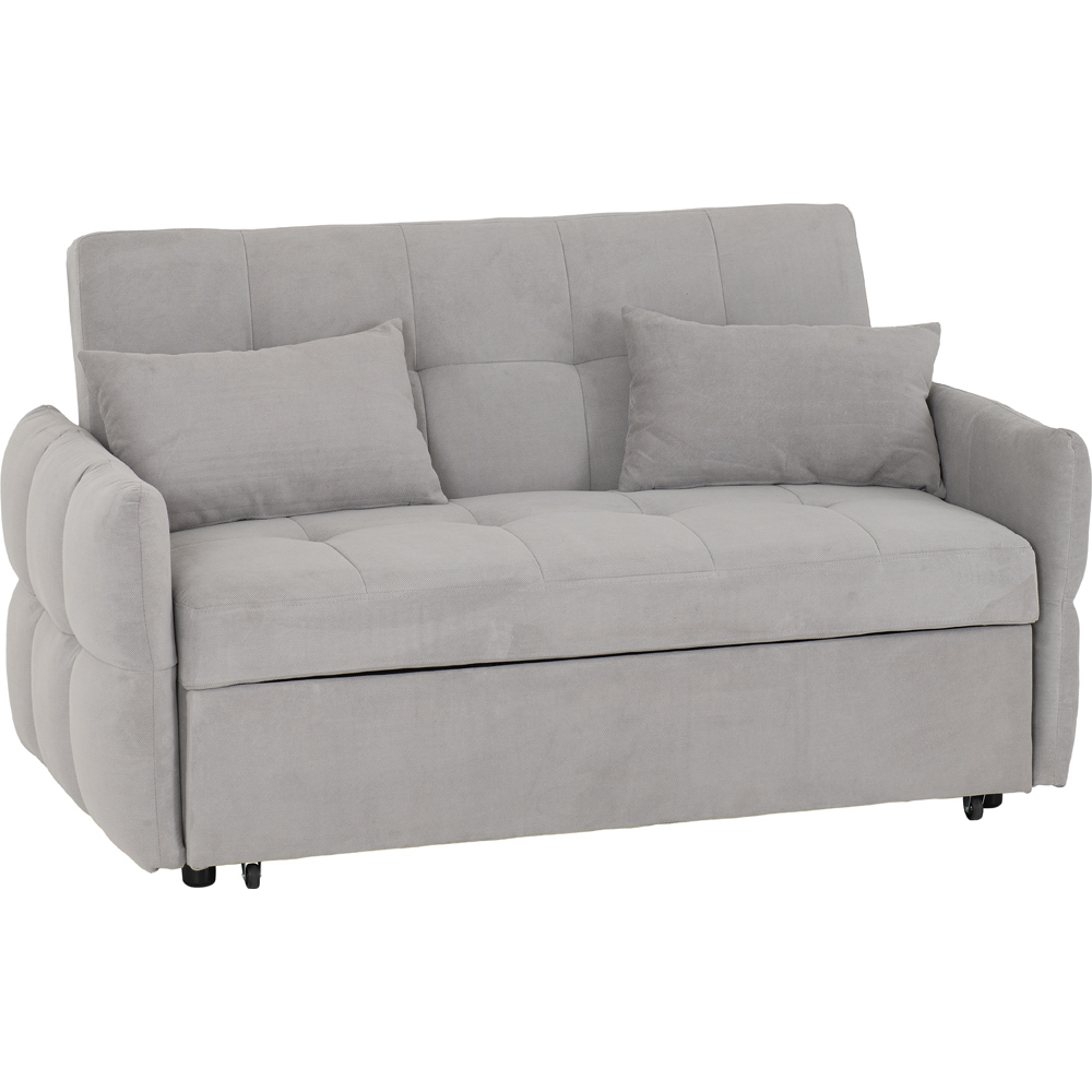 Seconique Chelsea Double Sleeper Silver Grey Fabric Sofa Bed Image 2