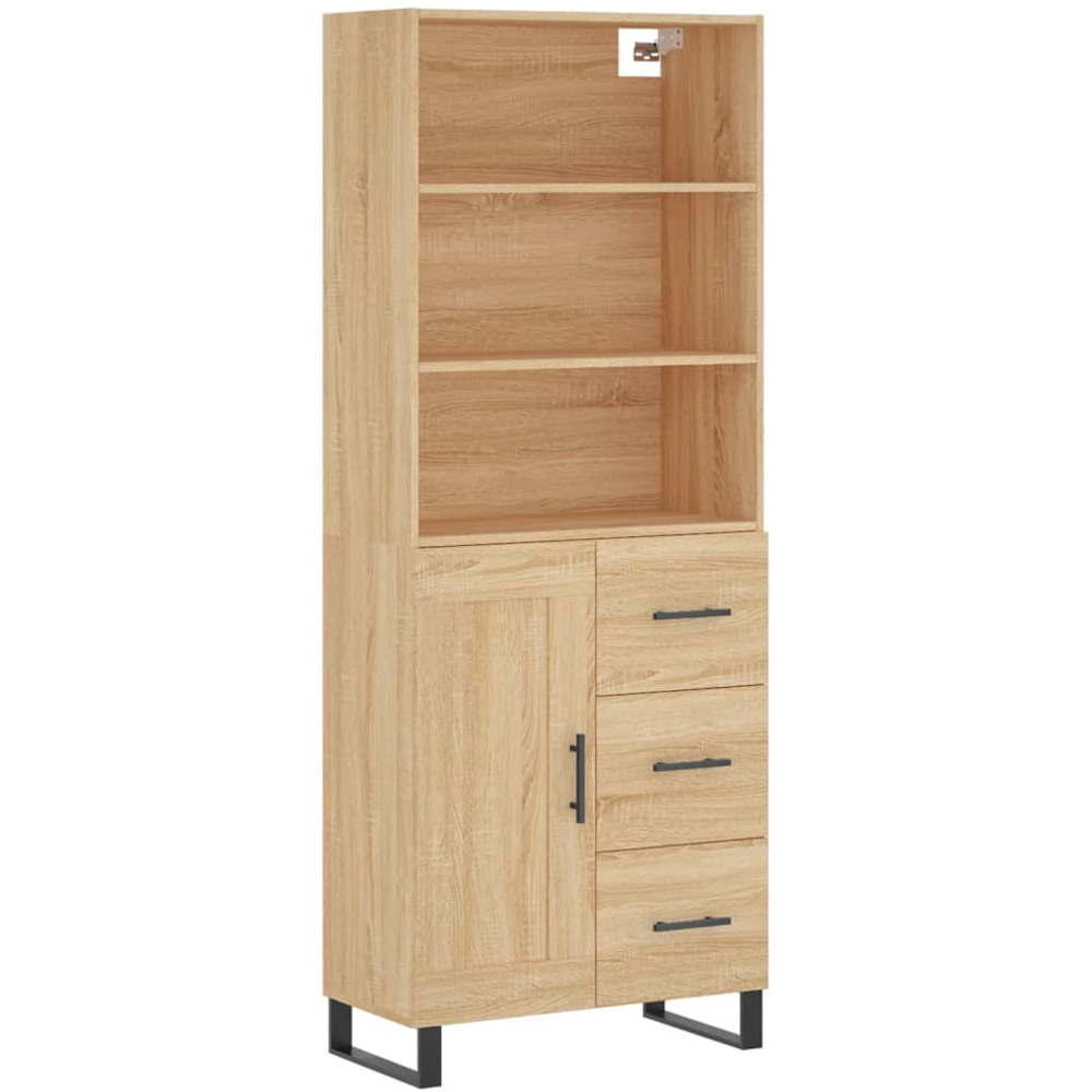 vidaXL Single Door 3 Drawer 3 Shelf Sonoma Oak Highboard Image 2