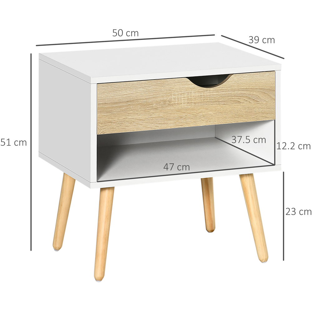 Portland Single Drawer Single Shelf Bedside Table Set of 2 Image 9