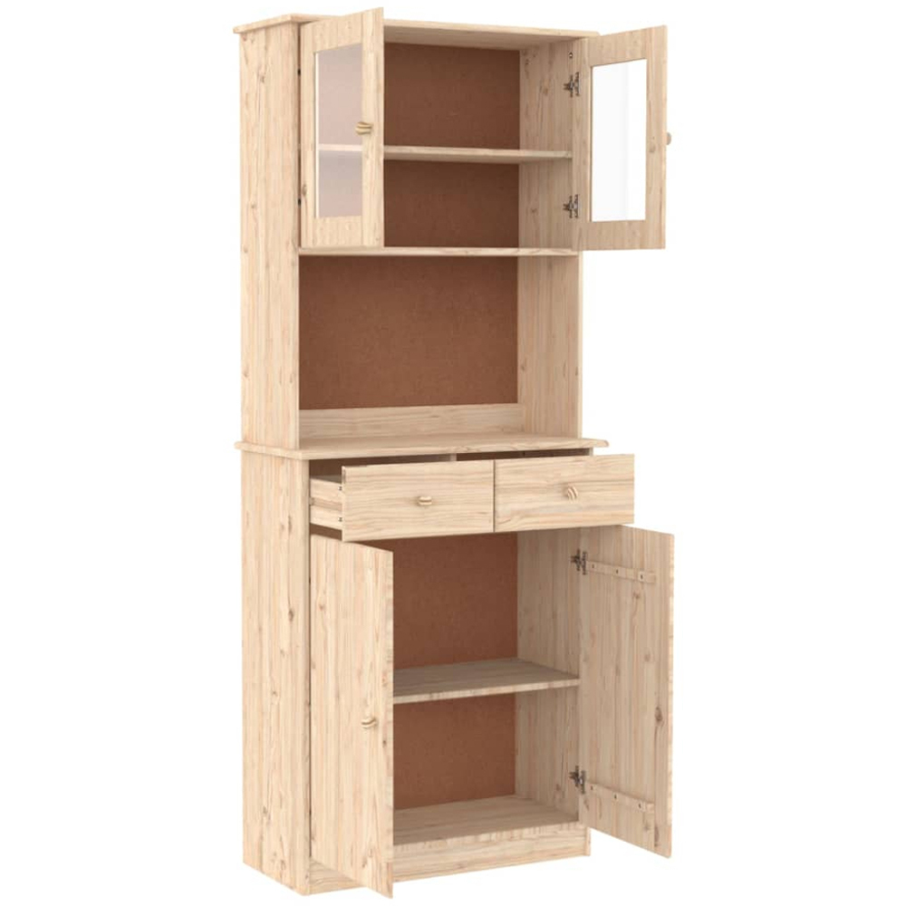 vidaXL Alta 4 Door 2 Drawer Natural Solid Wood Pine Highboard Image 4