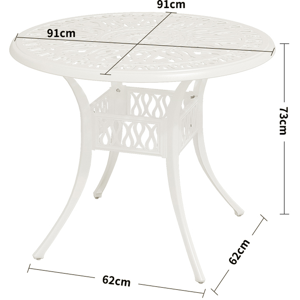 Living and Home White Round Bistro Coffee Table Image 9