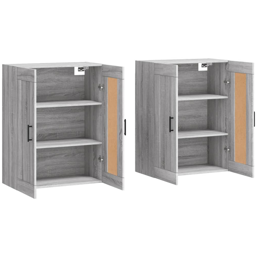 vidaXL 2 Door Grey Sonoma Wall Mounted Cabinet 2 Pack Image 4