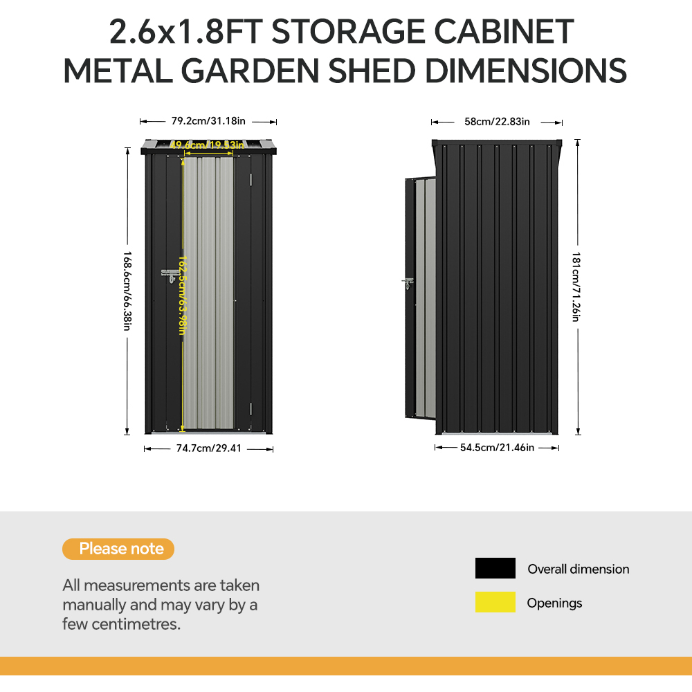 Living and Home 2.6 x 1.8ft Metal Pent Garden Tool Storage Shed Image 8