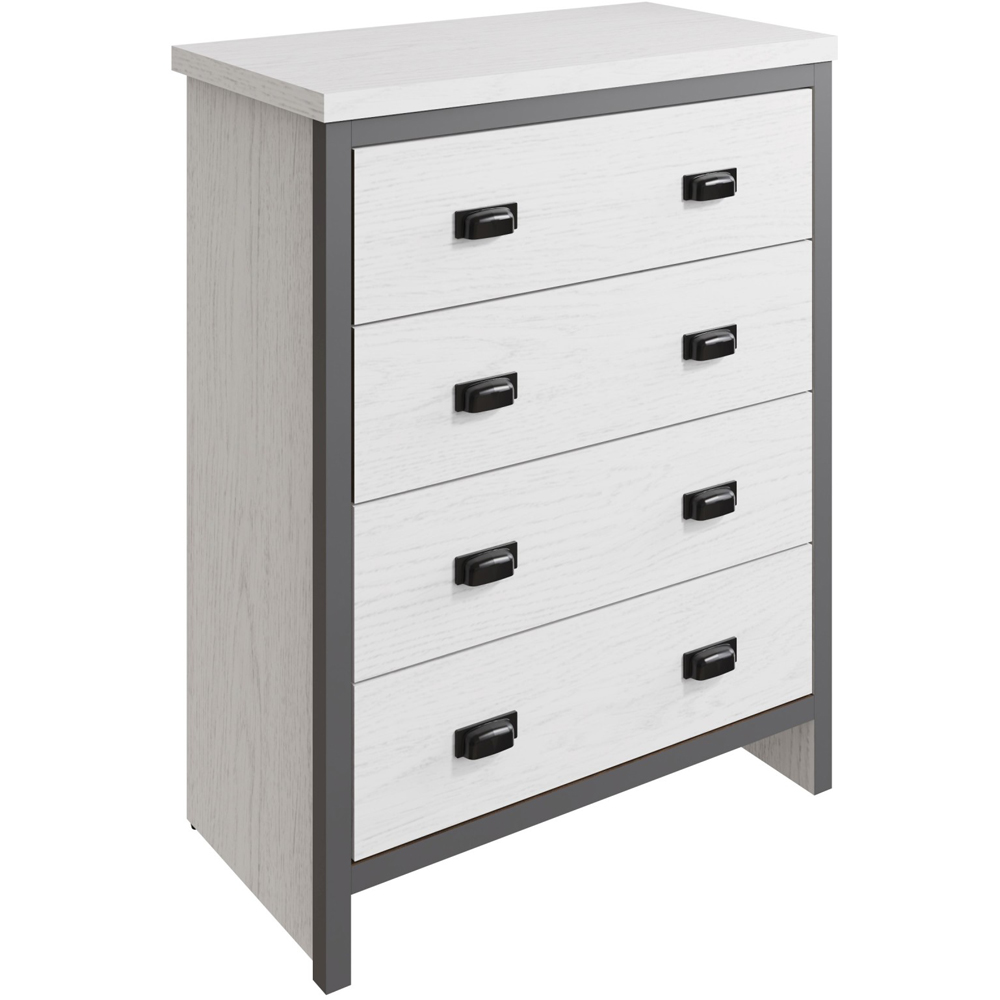 GFW Boston 4 Drawer White Oak Chest of Drawers Image 2