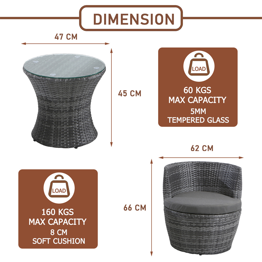 Furniture One 2 Seater Patio Bistro Set Image 7