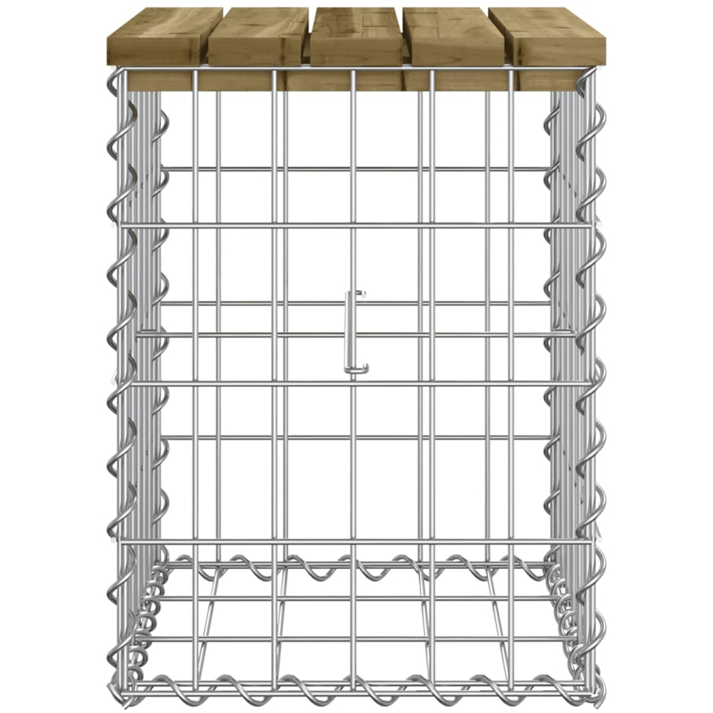 vidaXL Brown Solid Impregnated Pine Wood Gabion Design Garden Bench 33 x 31 x 42cm Image 3
